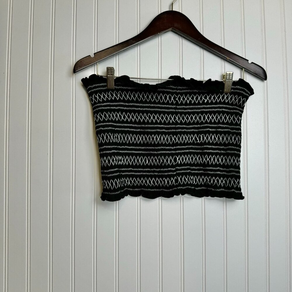 American Eagle Outfitters Black and White Patterned Tube Top